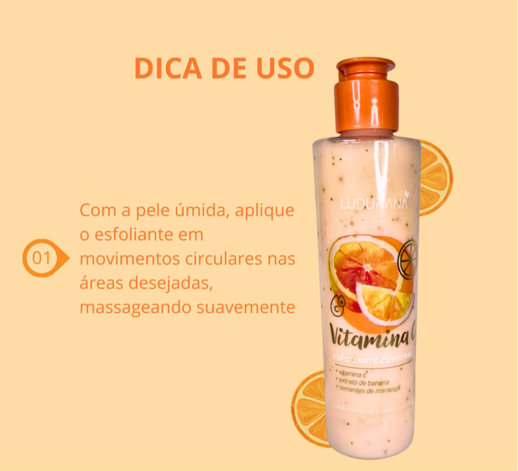 Esfoliante Corporal e Facial Vitamina C Ludurana